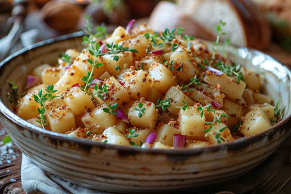 Kartoffelsalat mit Kräutern für das Osterfest