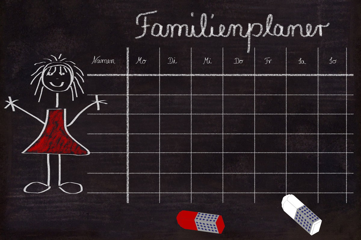 Ein Familienkalender erleichtern das Zusammenleben mit Kindern ernorm