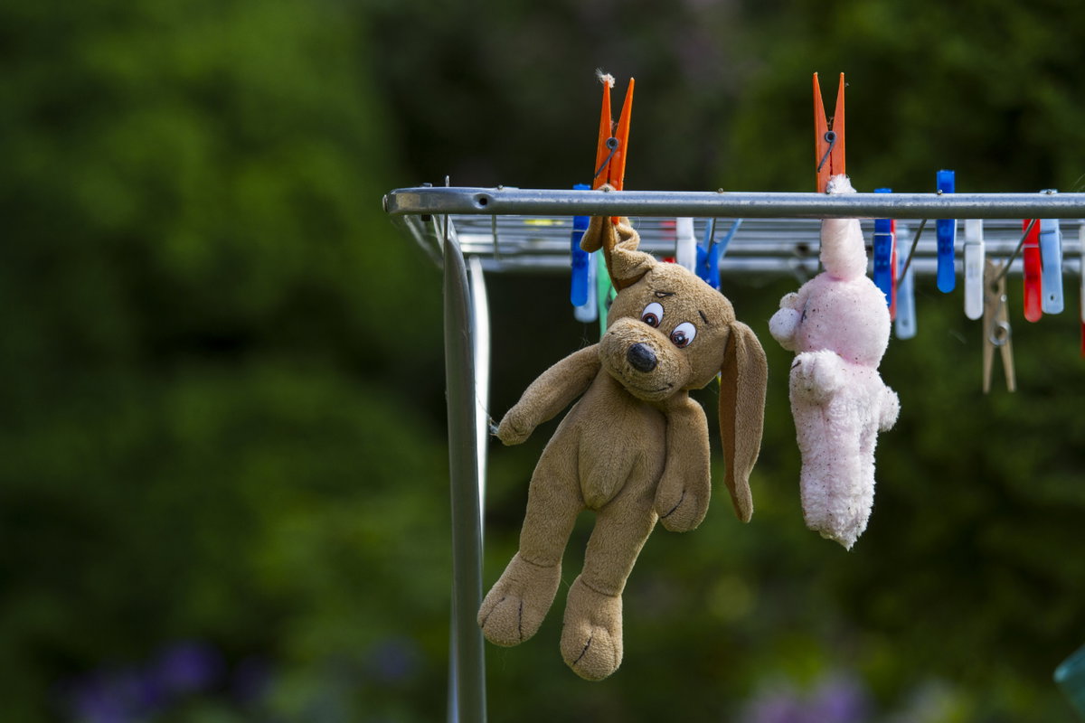 Auch Kuscheltiere müssen ab und zu in die Waschmaschine, um sie keimfrei zu machen