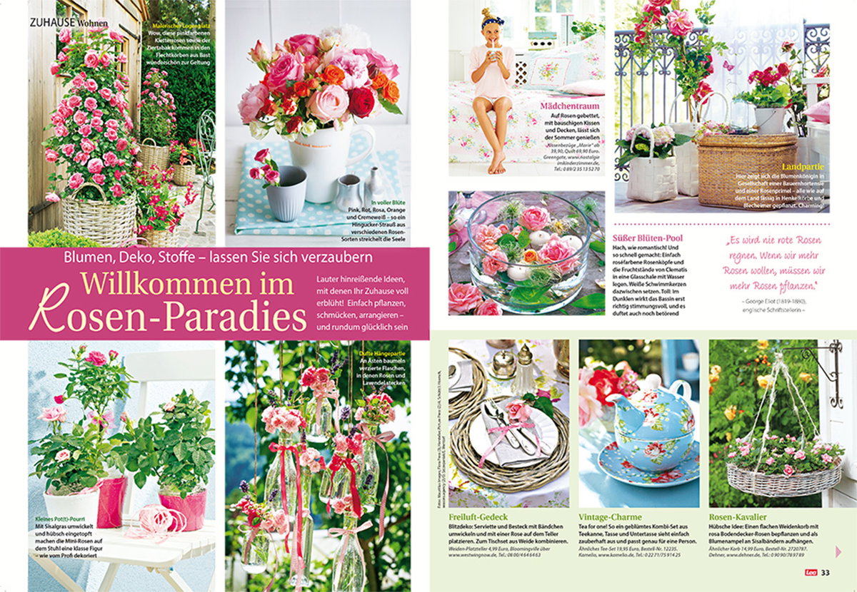 Willkommen im Rosen-Paradies: Blumen, Deko, Stoffe - lassen Sie sich verzaubern