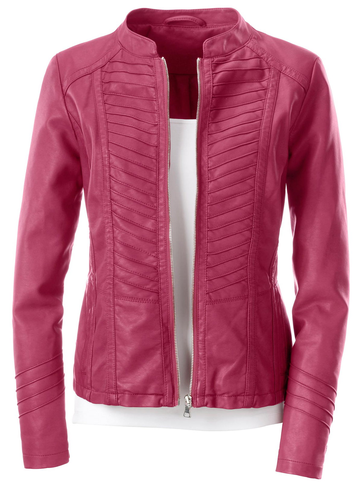 Beerenfarbene Lederjacke von WittWeiden