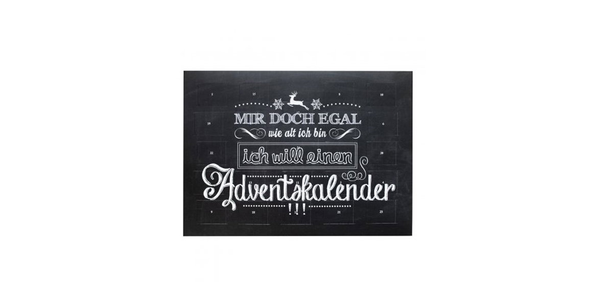 Zu alt für einen Adventskalender? Niemals! Das beweist der „Mir doch egal…“-Kalender von cute as a button mit amüsanten Sprüchen und Aphorismen, die gerne auch als Tagesmotto genommen werden können. Von cute as a button über design3000, ca. 14,95 €