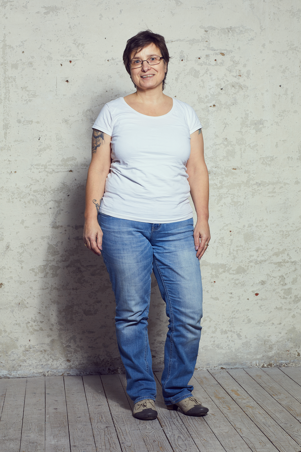Vorher: Birgit wünscht sich ein paar Styling-Tipps, die sie größer wirken lassen. 