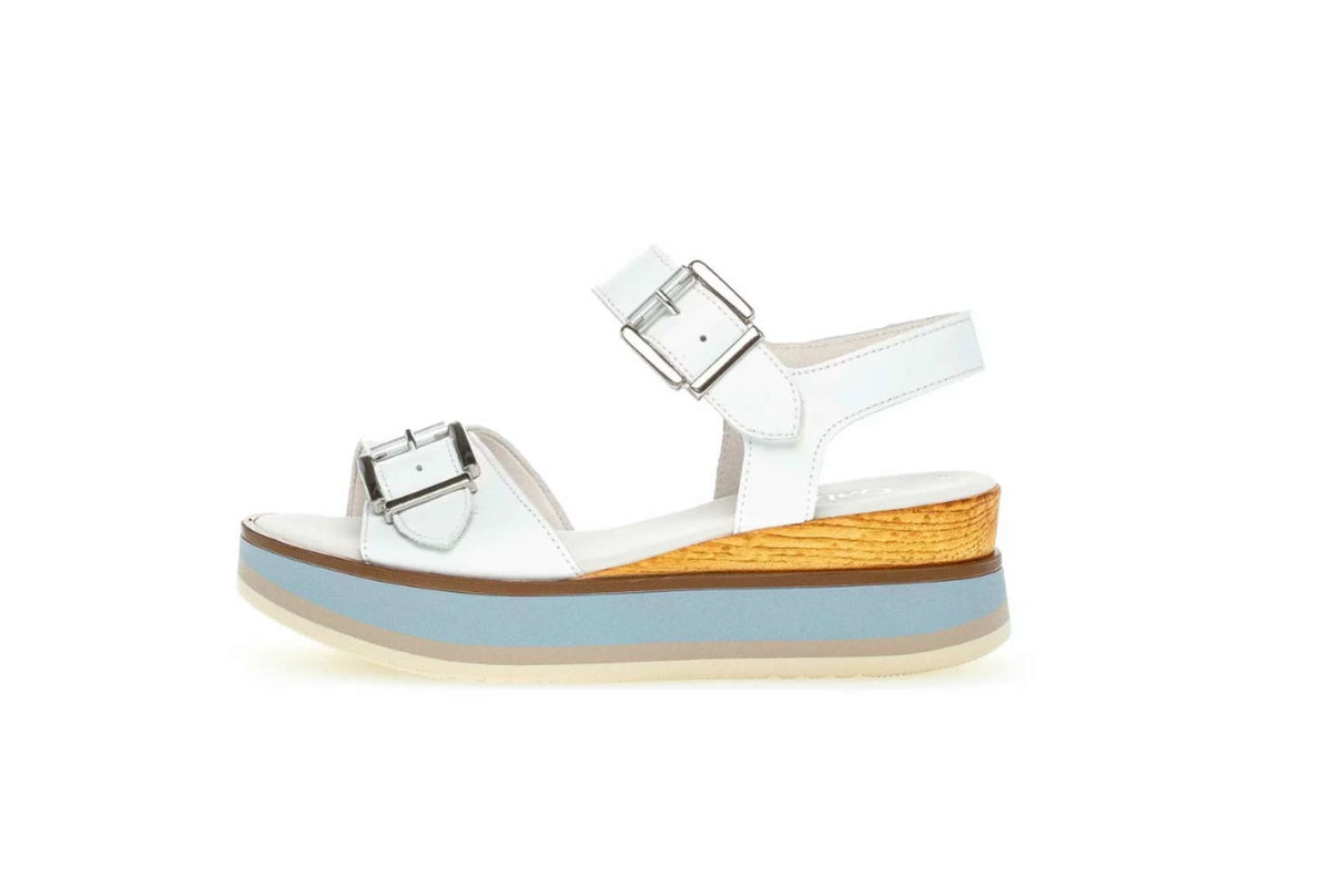 Plateau-Sandalen weiß bunt