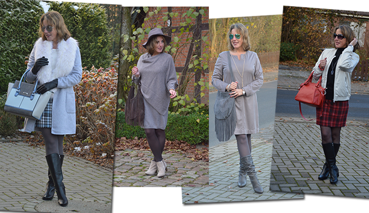 Des bottes avec une jupe pour un joli look d'hiver