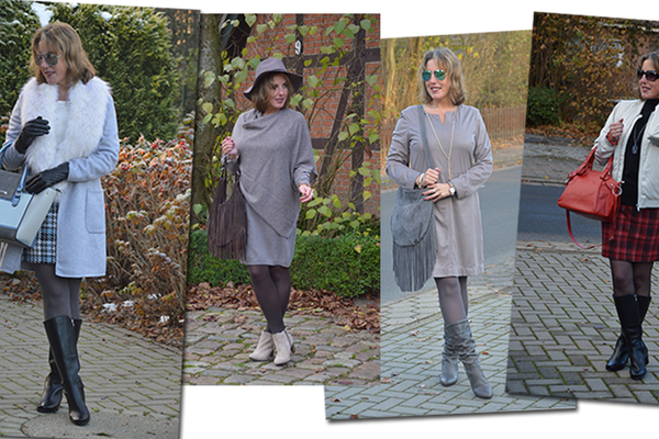 Des bottes avec une jupe pour un joli look d'hiver