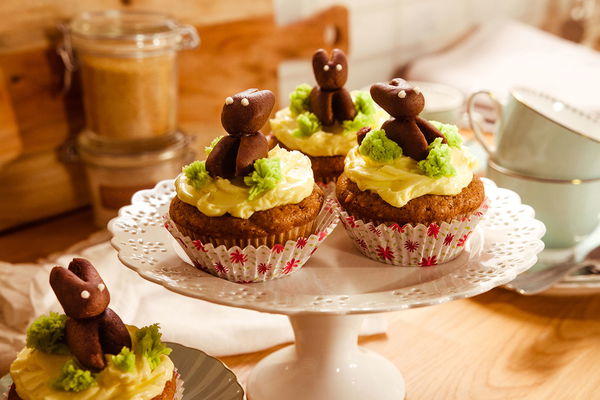 Vegan carrot and nut cupcakes